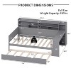 Kumasinova Versatile Twin/Full Size Daybed with Twin Size Trundle,Storage Shelves & Study Desk,Wooden Slatted Platform Bed Frame with 550lbs Max - 3 of 4