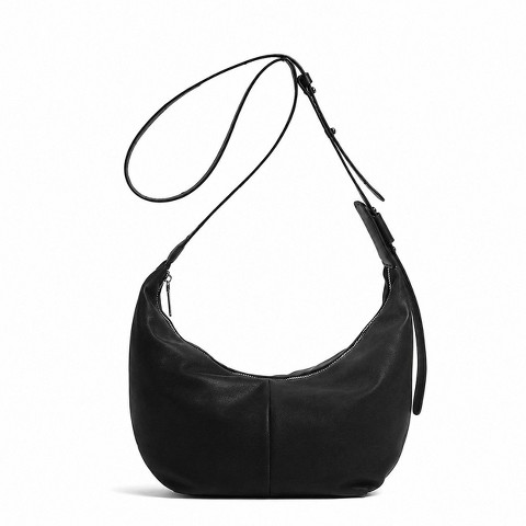 Сумки Alilang Soft Faux Leather Crescent Shoulder Bag Adjustable Strap Slouchy Everyday Crossbody Purse, Classic Black