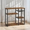6-Tier Kitchen Bakers Rack, Versatile Coffee Bar and Microwave Oven Stand - Steel Frame with Wire Basket and Hooks - 2 of 3