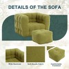 MOONMISS Square bean bag chairs with a footstool and high-density sponge-filled chair for the living room, bedroom and reception room,Olive Green - 3 of 4