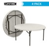 Lifetime 60-Inch Round Stacking Tables (4) and Chair (32) Combo, Almond - 2 of 4