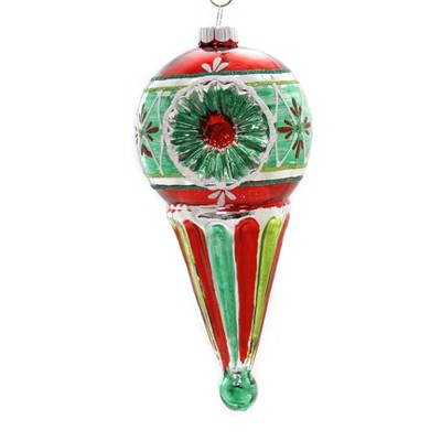 Shiny Brite 7.0" Hs Sphere Drop W/Reflectors Holiday Splendor Ornament  -  Tree Ornaments