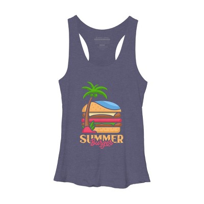 Women's Design By Humans Summer Burger By VEKTORKITA Racerback Tank Top