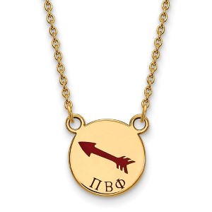 Black Bow Jewelry 14k Yellow Gold Plated Sterling Silver Pi Beta Phi Greek Life Necklace 18 Inch - 1 of 4