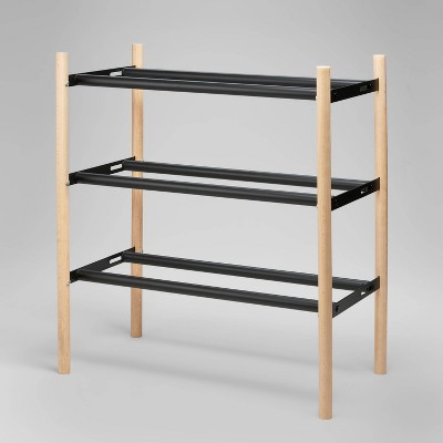 Photo 1 of 3 Tier Expandable Shoe Rack Black - Brightroom