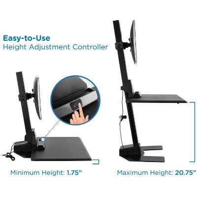 ElectraLift 28" Motorized Standing Desk Converter with Full Motion Monitor Mount
