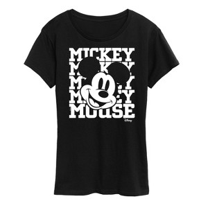 Women's - Disney - Mickey Mouse Stacked with Face Short Sleeve Graphic T-Shirt - 1 of 4