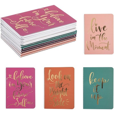 Paper Junkie 12-Pack Inspirational Gold Foil Mini Pocket Travel Notebooks Journal (4 x 5.6 in, 28 Sheet)