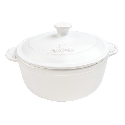 Aroma DoveWare Linen White 2.5 Quart Covered Dutch Oven