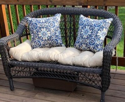 Kensington Garden 2pc 21x21 Solid Outdoor Seat and Back Cushion Set Navy