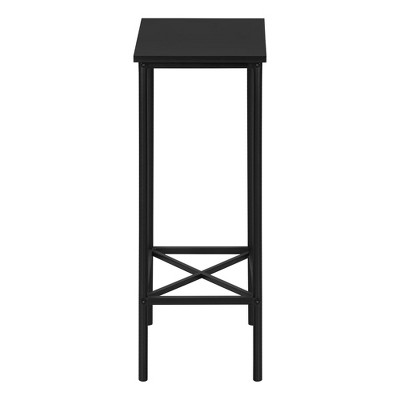 Contemporary Black Metal and Wood 2-Tier Accent Table