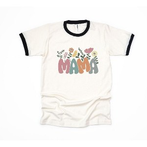 Simply Sage Market Women's Mama Flowers Colorful Short Sleeve Ringer Tee - 1 of 3