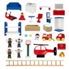 Teamson Kids Wooden Fire Station with 25-piece Figurines Set, Red - 4 of 4
