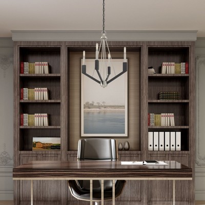 Black Brushed Nickel Mini 4-Light Candle Chandelier