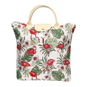Signare USA Flamingo Animal Design Foldaway Grocery Bag - 1 of 4