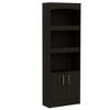 TOAOTBNBO 3 Tier Modern Bookshelves, Tall Floor Standing Bookcase with Double Doors Living Room Narrow Display Shelves, Black - 2 of 4