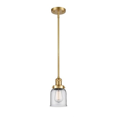 Bell - 1 Light Stem Hung Mini Pendant In Industrial Style-10 Inches Tall and 5 Inches Wide