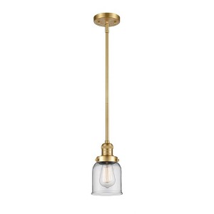 Bell - 1 Light Stem Hung Mini Pendant In Industrial Style-10 Inches Tall and 5 Inches Wide - 1 of 1