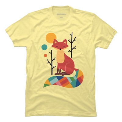 Men's Design By Humans Rainbow Fox By AndyWestface T-Shirt