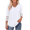 Women 3/4 Sleeve Tops Casual Tunic Tops Basic T Shirts 2025 Trendy V Neck Tees Trendy Dressy Tops - 2 of 4