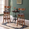 Costway Set of 2 Bar Stools Swivel 29.5'' Dining Bar Chairs with Rubber Wood Legs - 2 of 4