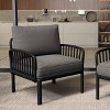 Patio Accent Chairs, Modern Accent Chair for Patio and Balcony, Upholstered Accent Chair with Plastic Frame and Cushion-Coolbibila - 3 of 4