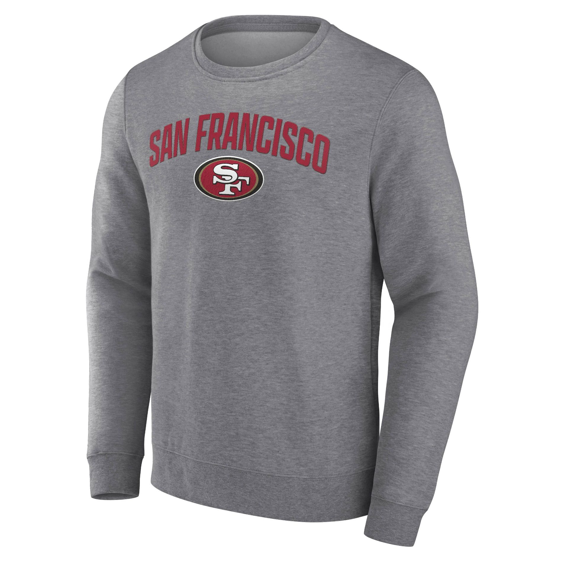 NFL San Francisco 49ers Men's Gray Crew Fleece Sweatshirt