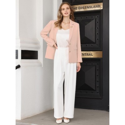 INSPIRE CHIC Women's Notch Lapel Long Sleeve with Brooch Business Work Blazer XX-Large Pink — фото 3