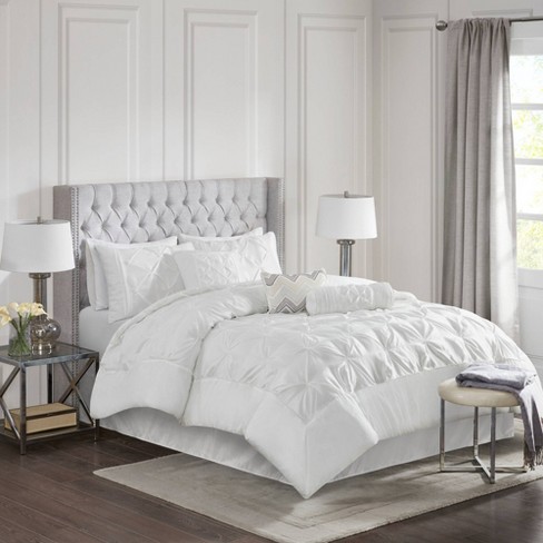 Piedmont 7 Piece Comforter Set White, White King Size Bed Linen Sets