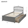 Twin Size Platform Bed with Storage Drawers and Headboard, Solid Wood Frame Bed for Bedroom-Baofuwish - 4 of 4