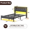 Furnulem Full Size Bed Frame with Grey Upholstered Storage Headboard with Shelf Metal Platform Bed with Heavy Duty Slats No Box Spring Needed - 4 of 4