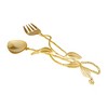 Classic Touch Set Of 2 Gold Salad Servers With Leaf Design - 2 of 3