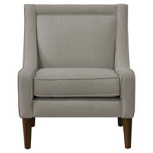 Mid Century Swoop Arm Chair in Linen Gray - Skyline Furniture