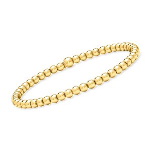 Pure Collection by Ross-Simons Italian 4mm 18kt Gold Vermeil Bead Stretch Bracelet Size 8 - 1 of 4