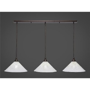 Toltec Lighting Any 3 - Light Chandelier in  Bronze with 12" Gold Ice Shade - 1 of 1