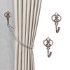 Unique Bargains Curtain Holdbacks Mini Crown Hooks Zinc Alloy 3.74"x2.36" 1Pair - 2 of 4