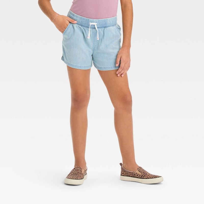 Girls&#39; Mid-Rise Pull-On Jean Shorts - Cat &#38; Jack&#8482;, 1 of 5