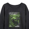 Women's - Star Wars - The Mandalorian Grogu Digital Lightweight French Terry Wide Neck Long Sleeve Graphic Shirt - 2 of 4