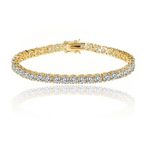 Hollywood Sensation Tennis Bracelet for Women with 1/8 CT Cubic Zirconia 8 Inches Gold - 1 of 4