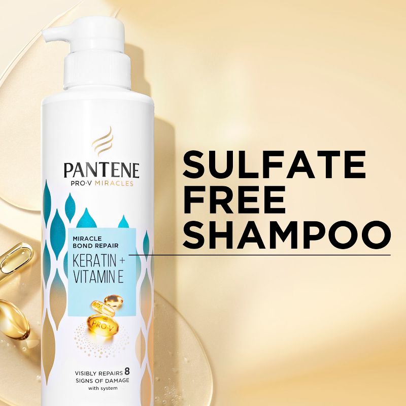 Pantene Pro-V Miracles Bond Repair Keratin + Vitamin E Shampoo, Sulfate Free - 10.9 fl oz, 5 of 15