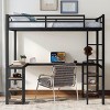 Streamdale Full Metal Loft Bed with Desk and Shelves - 2 of 4