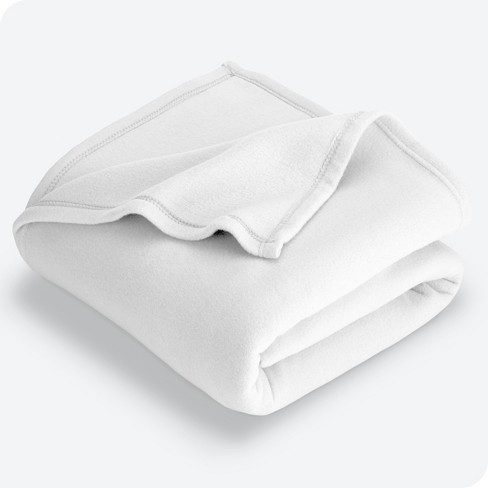 White Full Queen Lightweight Polar Fleece Blanket by Bare Home