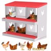 Nesting Boxes for Chickens, Metal Roll Out Laying Nest Box with Perch, Secure Lid Wall Mount or Free Standing - 2 of 4