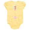 Disney Princess Ariel Belle Cinderella Rapunzel Tiana Snow White Aurora Baby Girls 5 Pack Bodysuits Newborn to Infant - 3 of 4
