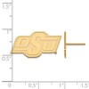 Black Bow Jewelry 14k Yellow Gold Oklahoma State Cowboys NCAA Post Earrings - 2 of 3