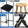 Bar Stools Set of 4, Upholstered Counter Height Stools with Backrest & Footrest, Kitchen Island & Bar - 4 of 4
