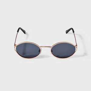 Women's Metal Oval Sunglasses - Wild Fable™ Gold: Adjustable Nose Pads, UV Protection, Recycled Metal Frame - 1 of 2
