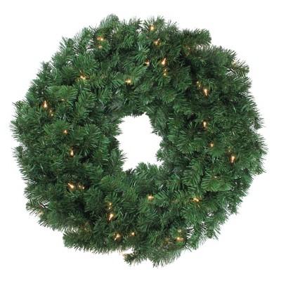 Northlight 30" Prelit Deluxe Windsor Pine Artificial Christmas Wreath - Clear Lights