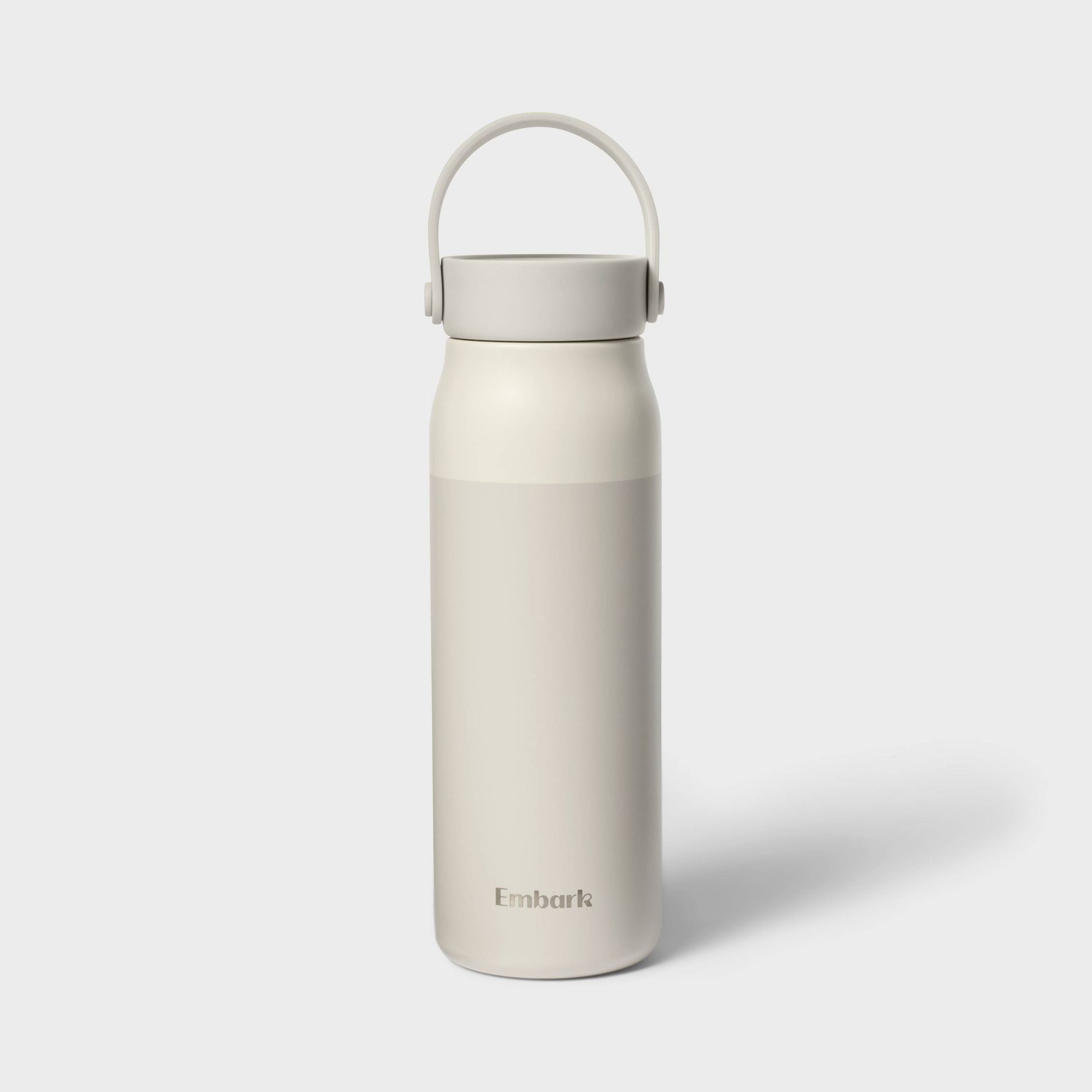 32oz Stainless Steel Hydration Water Bottle - Cream - Embark™: Portable Drinkware, Polypropylene Lid