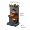 Teamson Home 29.13" 3-Tier Cascading Outdoor LED Lit Polyresin Planter Waterfall Fountain: Electric Power, Ground Freestanding Design - 3 of 4